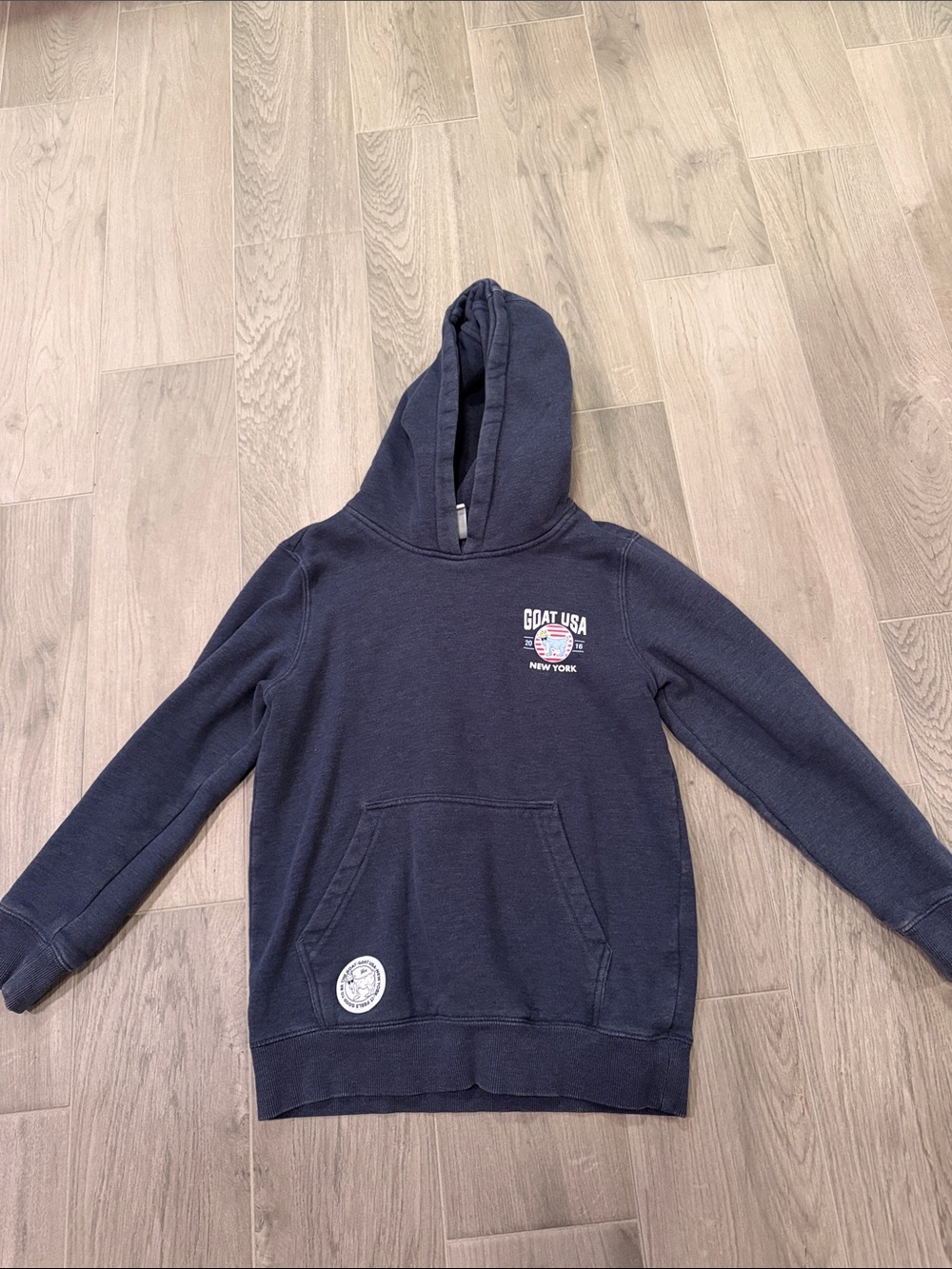 Goat USA Boys Navy American Flag Hoodie Size Large